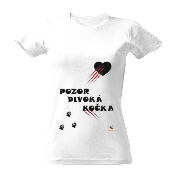 Pozor divoká kočka - Dámské tričko Baseball